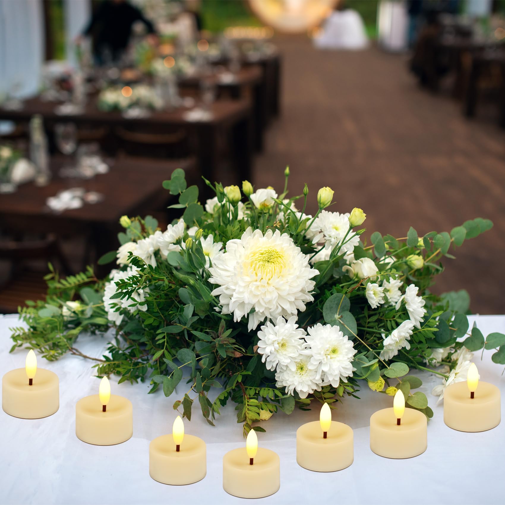 Confezione da 36 lumini a LED senza fiamma, realistici, tremolanti, elettrici, con stoppino 3D, a batteria, per matrimoni, festival, feste, decorazioni per la casa