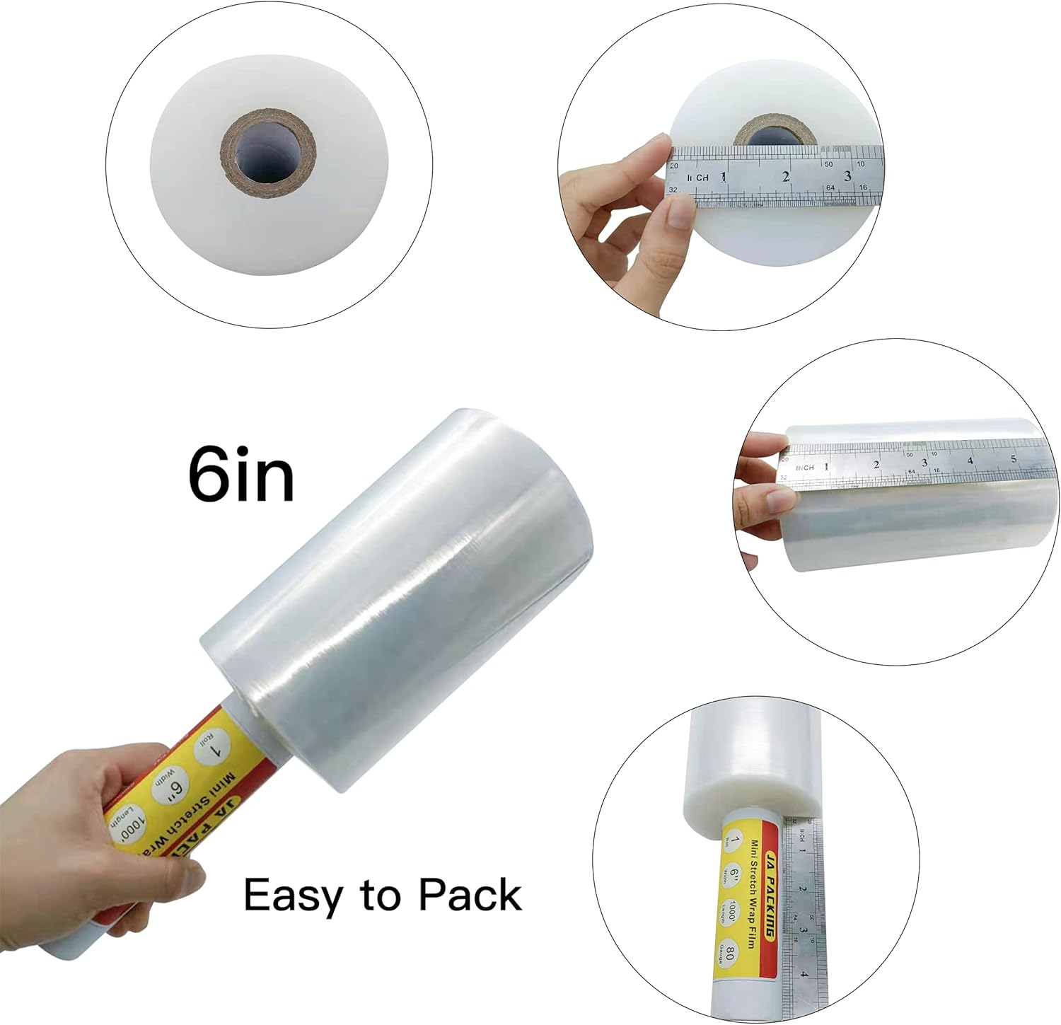 Stretch Wrap Clear Plastic Wrap Roll 6 inch X 80 Gua Industrial Mini