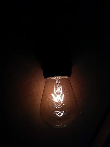 Miniatura 6 de Tira de luces para exteriores de 50 pies con 25 enchufes colgantes, 28 bombillas (3 de repuesto), base E26, bombillas de 11 W, luces de patio