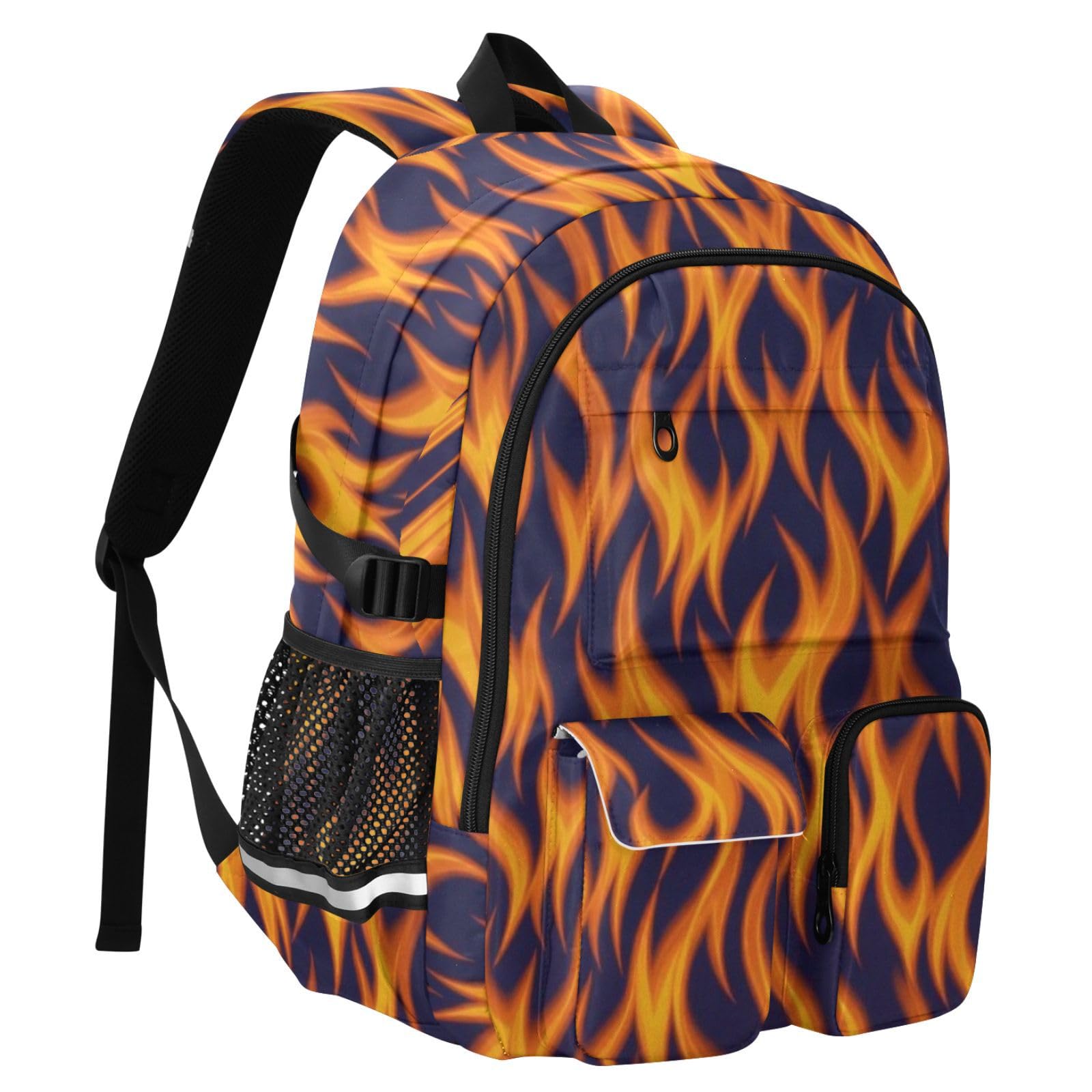KLL Mochila para laptop para mujer, diseño abstracto de llama, color naranja