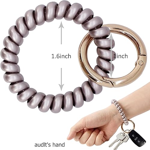 Miniatura 2 de BIHRTC Llavero de muñeca con resorte flexible espiral de muñeca de bobina de sauna llavero