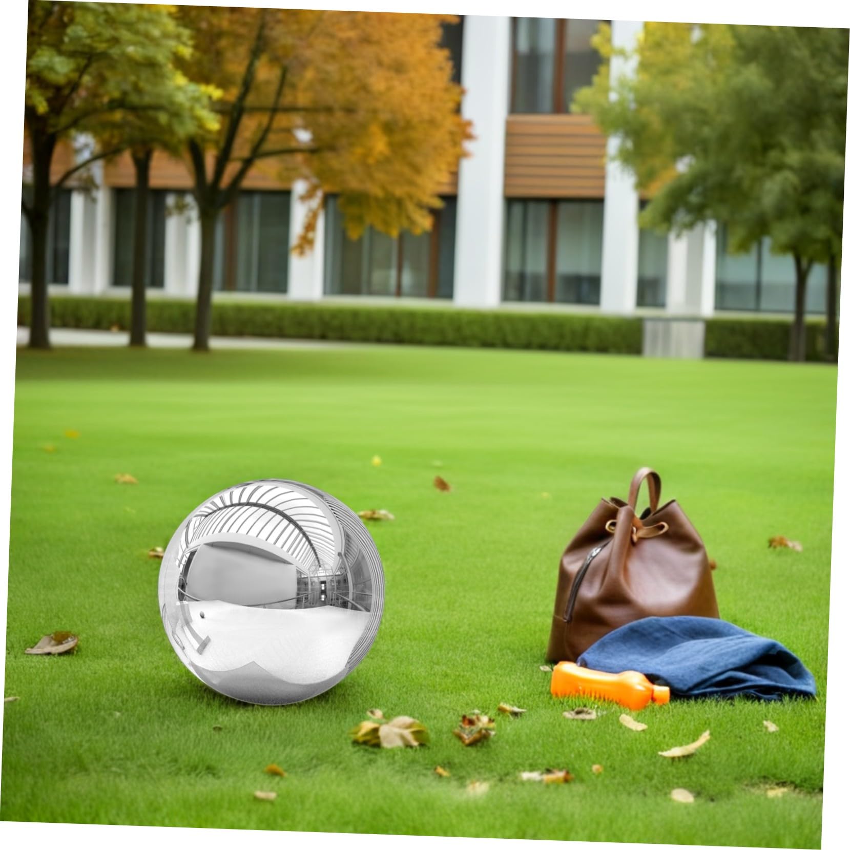 iplusmile Boule de Jardin Acier Inoxydable Poli Miroir Sphère Réfléchissante Creuse et Ornement Flottant pour Décoration Extérieure Terrasse et Piscine