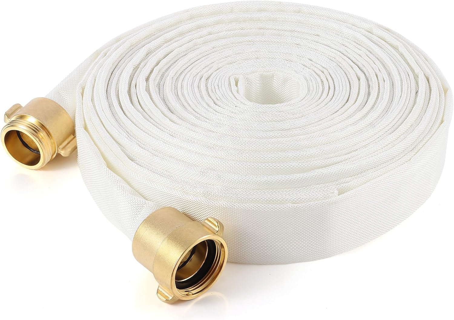 ACYOGIE 1-1/2" ID x 100FT Fire Hose with Brass NST Couplings - Heavy-Duty Firefighter Hose for Firefighting, Irrigation & Industrial Use