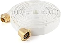 ACYOGIE 1-1/2" ID x 100FT Fire Hose with Brass NST Couplings - Heavy-Duty Firefighter Hose for Firefighting, Irrigation & Industrial Use