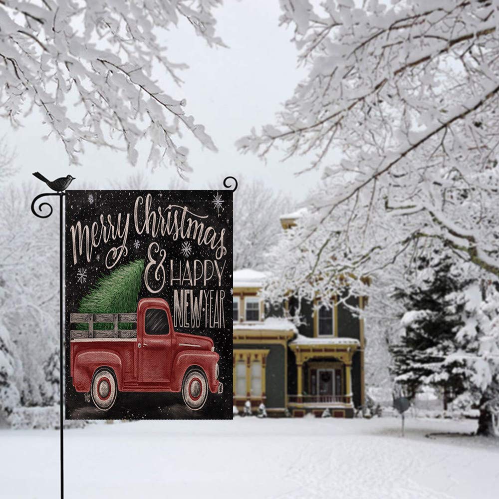 Weihnachtsflagge „Welcome Christmas“ – 71,1 X 101,6 Cm – Rote LKW-Deko, Wetterfestes Polyester