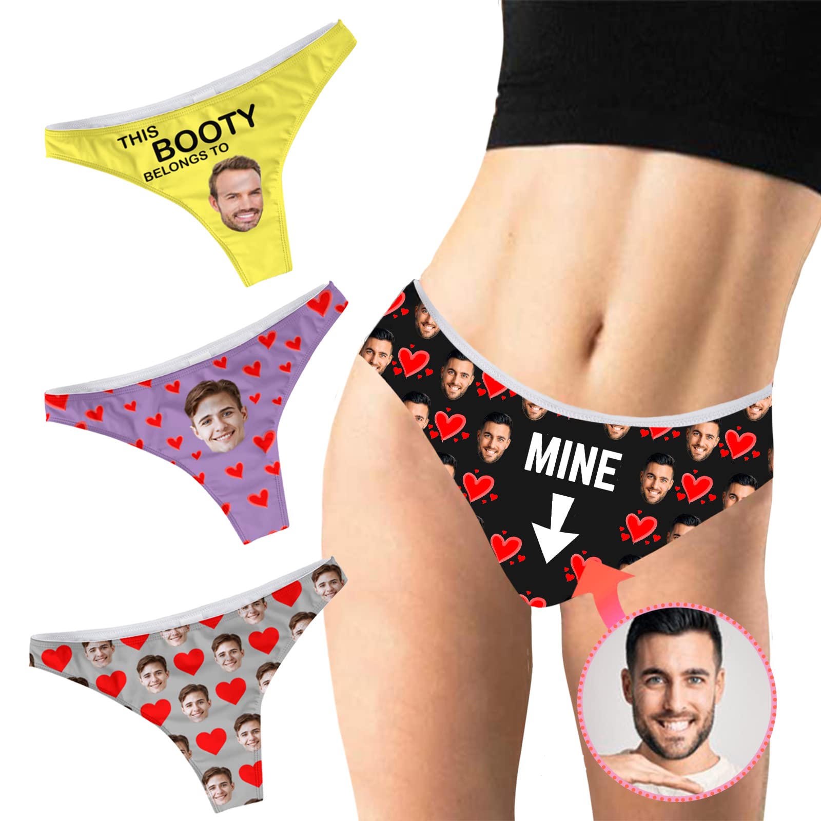 EAQ Custom Underwear Personalized Boxers for Men with Face Funny Shorts Underpants Valentines Day Gifts for Boyfriend