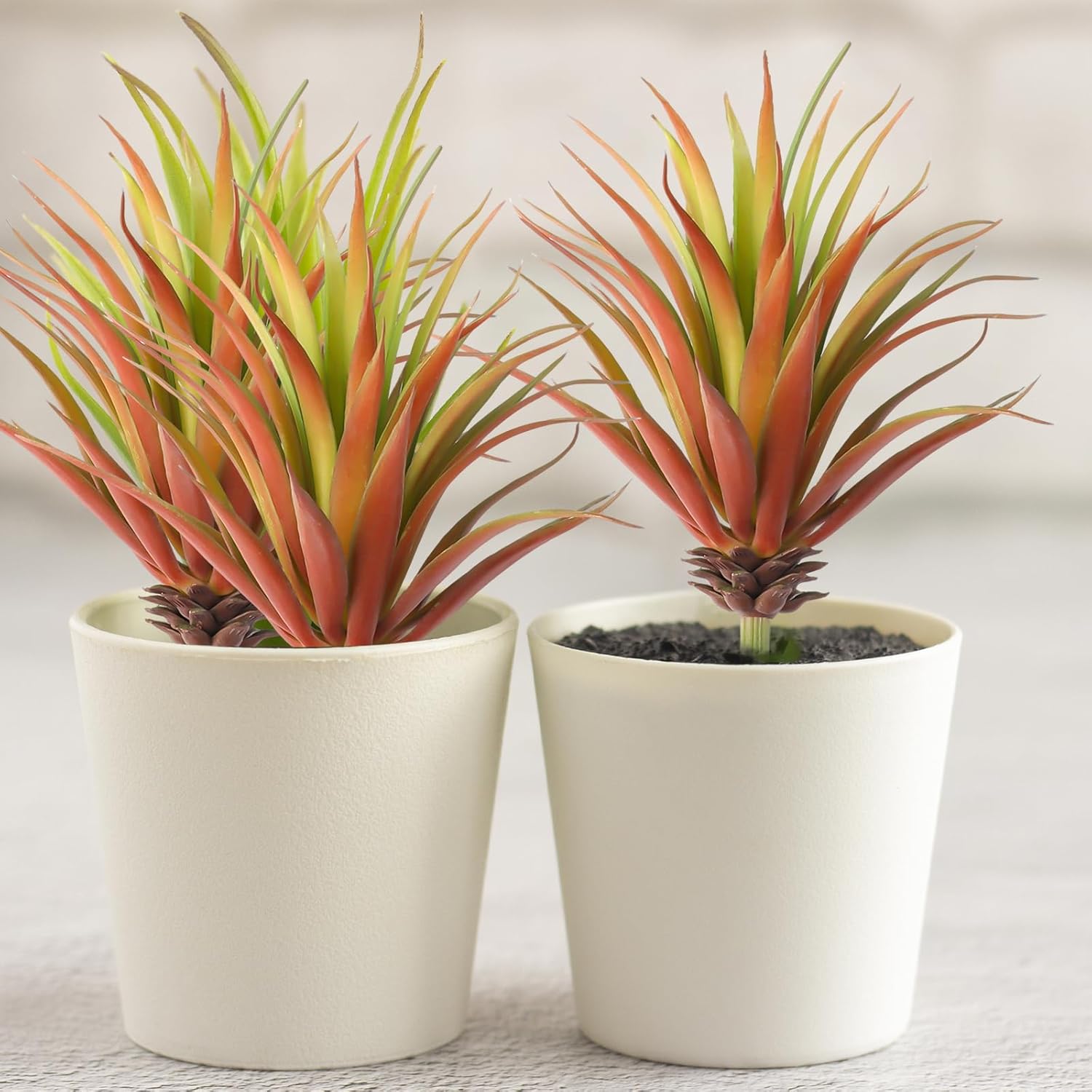 2PCS Artificial Succulents Plants Faux Succulents Unpotted Realistic Artificial Faux Succulent Yucca Vera Greenhouse small artificial succulents for DIY Home Garden Decoration Office(Autumn Green) - Image 7