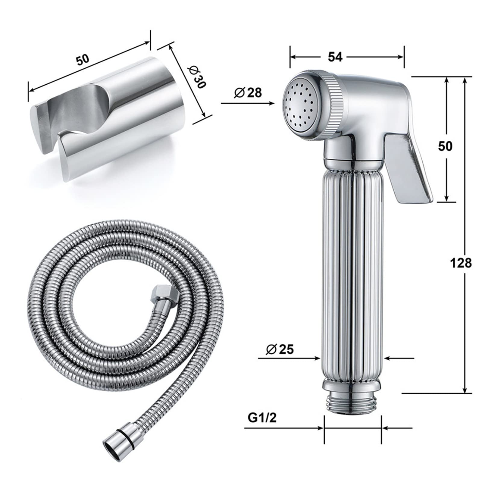 Douchette WC, Laiton Pulvérisateurs de Bidet à Main Multifonctionnel Douchette Toilette WC Haute Pression Bidet Toilette Portable Kit Hygiene WC pour Hygiène Personnelle