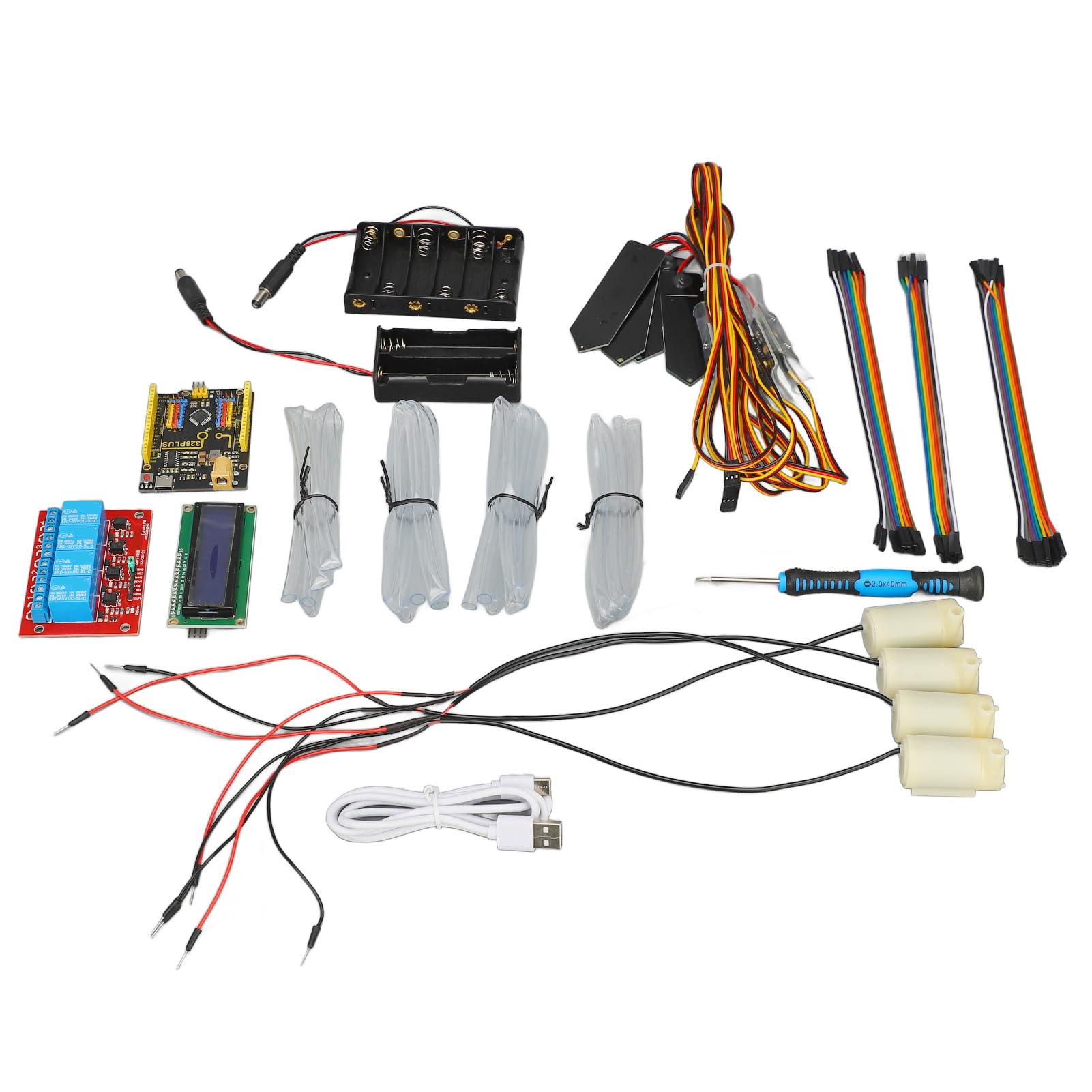 Yosoo Health Gear Kit de Riego Automático, Kit de de Riego Automático ABS de 5 V para Programación Mixta, Juego de Electrónico Completo para Jardín, Oficina, Cuidado de Plantas y Aprendizaje de