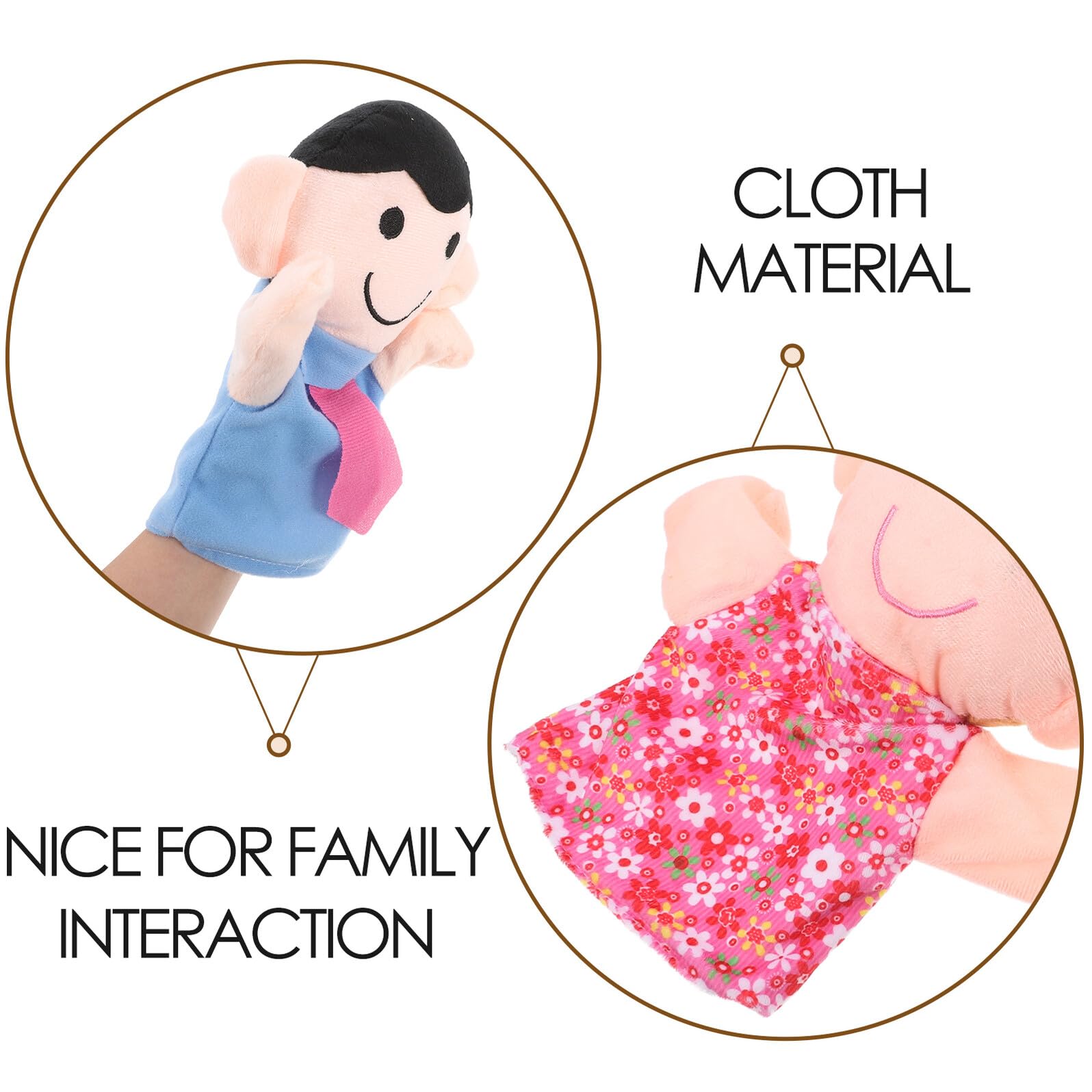 Mikinona Marionetas de Mano Familiares para Pequeños, 6 Piezas de Peluche Personajes (papá, Mamá, Abuelo, Abuela, Hermano, Hermana), Juguetes Educativos para Teatro y Juegos Infantiles