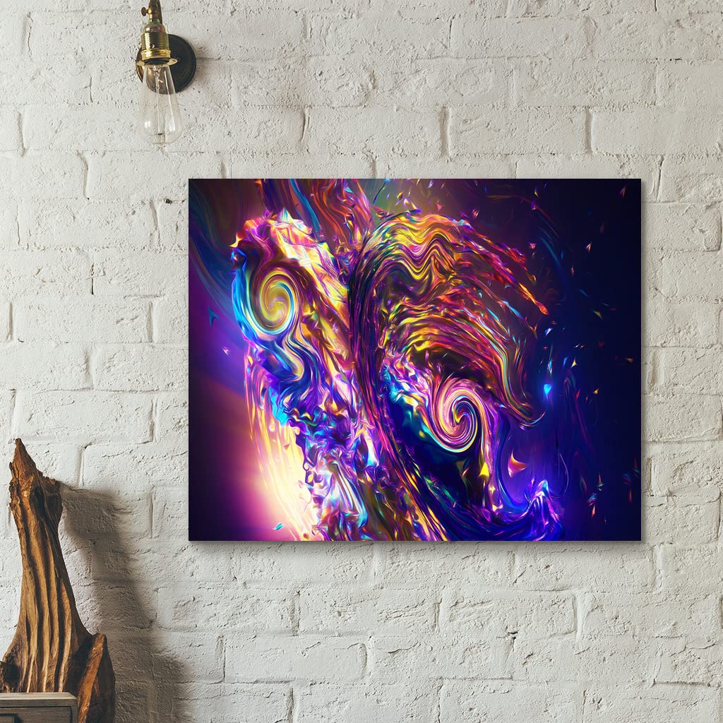 VERRE ART Printed Framed Canvas Painting for Home Decor Office Studio Wall Living Room Decoration (22x14inch Wrapped) - Quick Jam Abstract