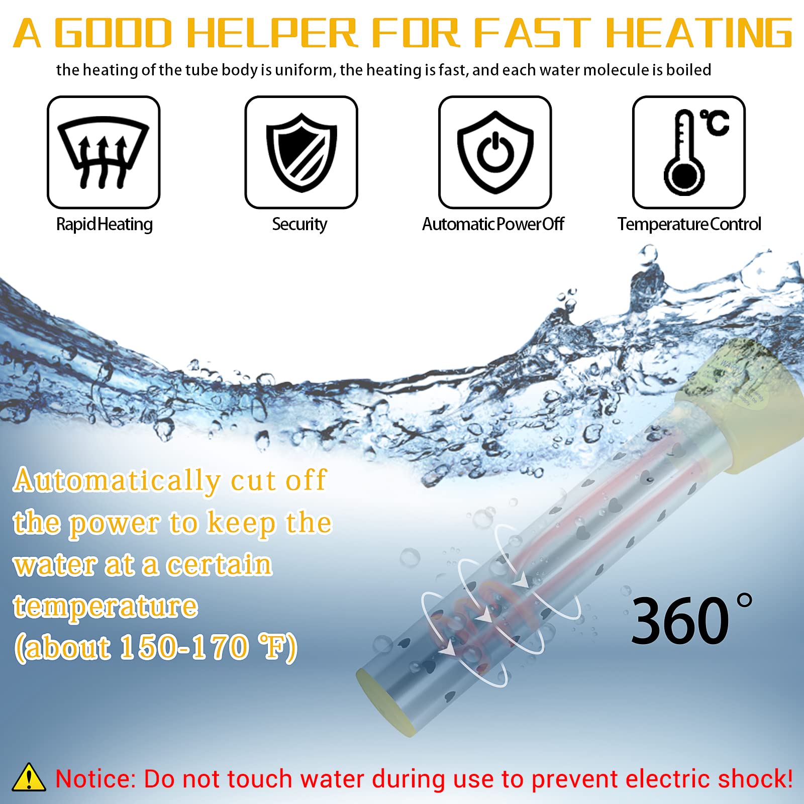 Amazon.com: HISVICON Immersion Water Heater Bucket Heater 1500W Portable Water  Heater for Bathtub with Stainless Steel Guard and Digital LCD Thermometer  (Not Suitable for Swimming Pool) : Patio, Lawn u0026 Garden