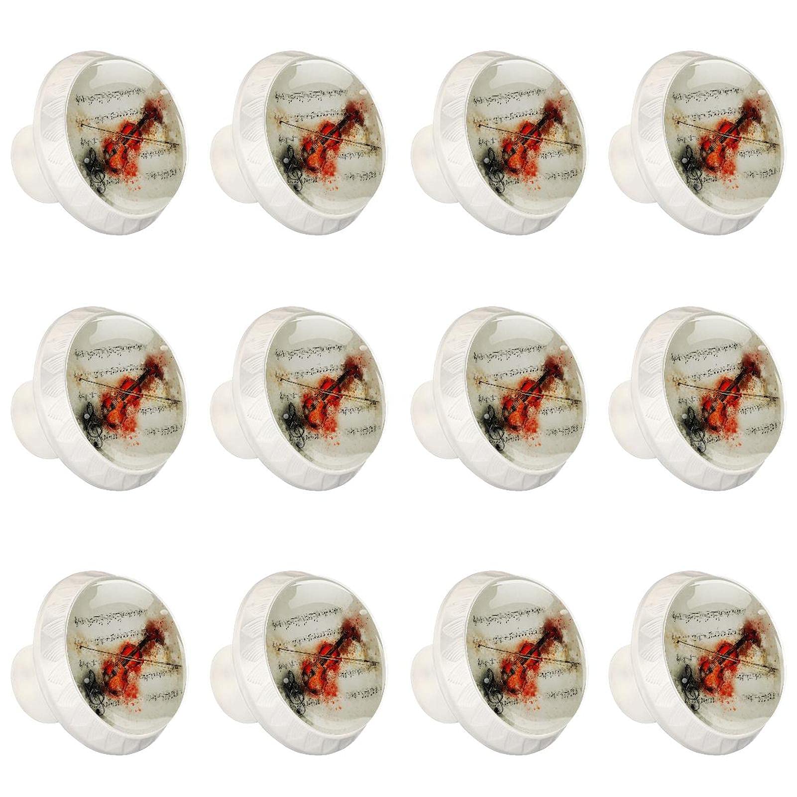 Boutons ronds rétro violon en alliage pour personnaliser vos tiroirs de commode x12