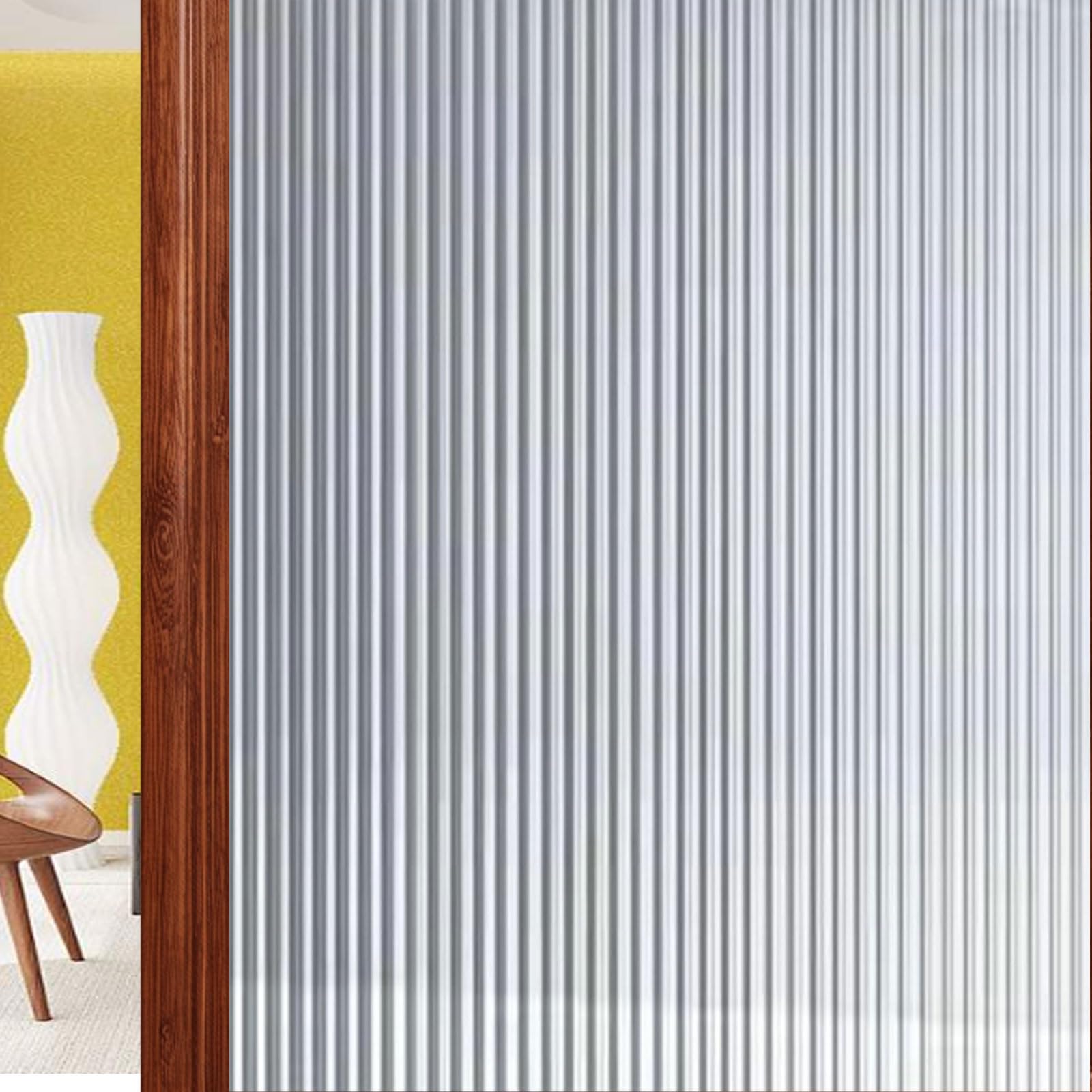 Pellicola Smerigliata per Finestre 90 x 380 cm con Adesione Statica, Senza Colla, Anti UV Finestra Pellicola Elettrostatica per Casa Ufficio Bagno, Chang Hong 2