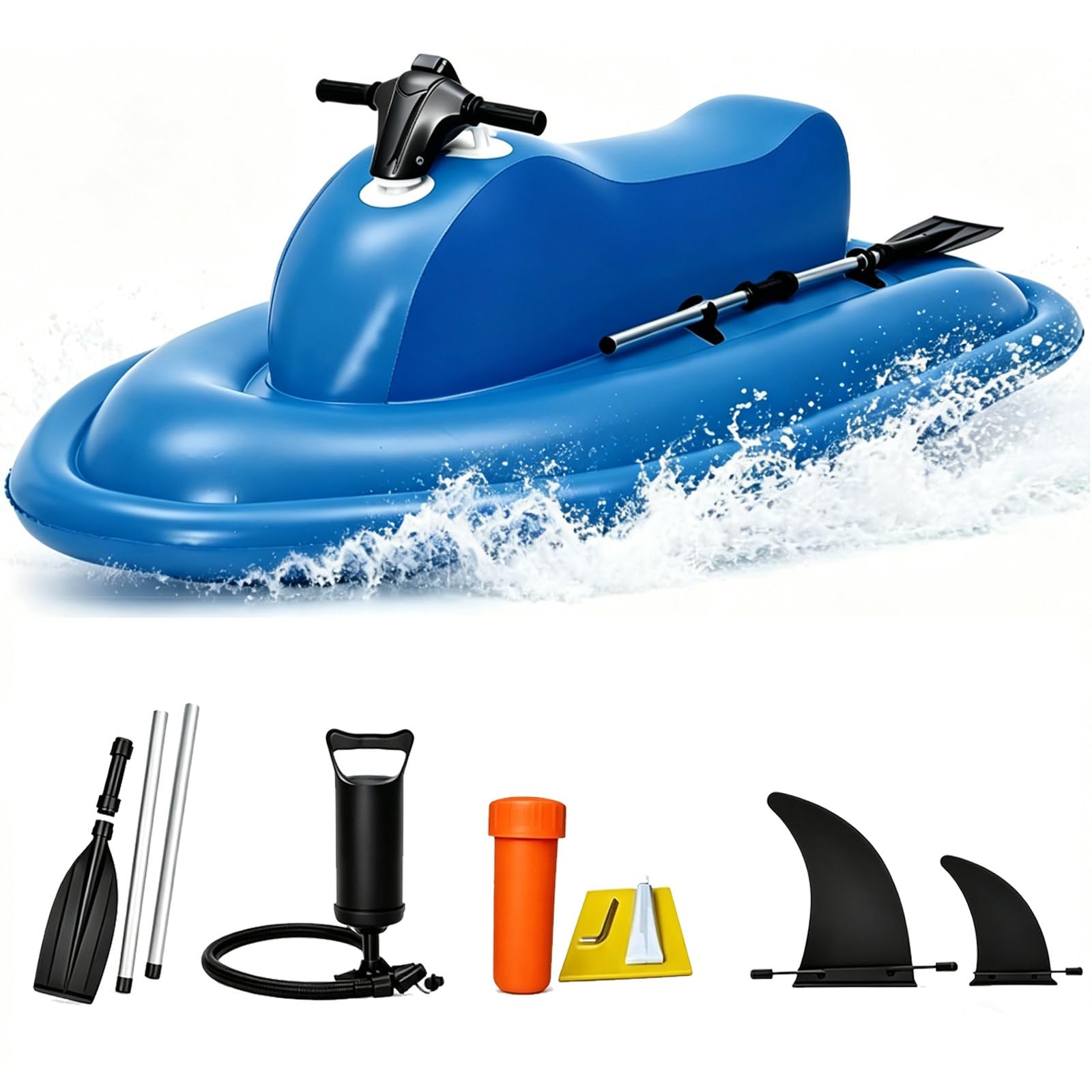Osnzyc 2-in-1 Inflatable Electric Underwater Scooter Jet Ski, Ride-On Motorized Watercraft, 3-9km /H,Remote (9-Speed) | Portable Electric Motor Jet Boat Nothruster