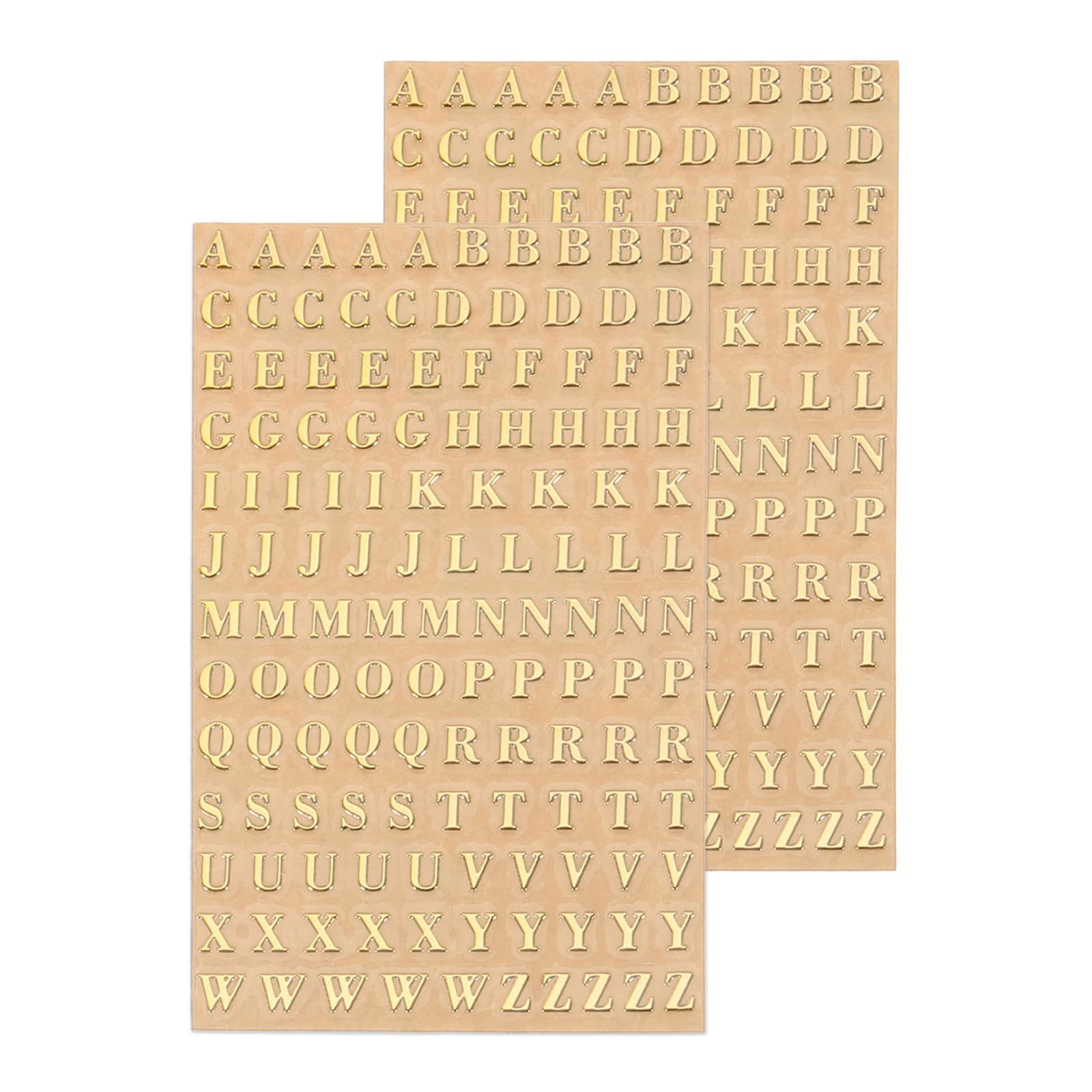 QUARKZMAN 2 Hojas de Pegatinas de Resina de Letras 3D Pequeñas de la A a la Z en Miniatura en Dorado, Pegatina de Alfabeto Metálico de Aleación con lustre para Resina, Scrapbooking, 3mm