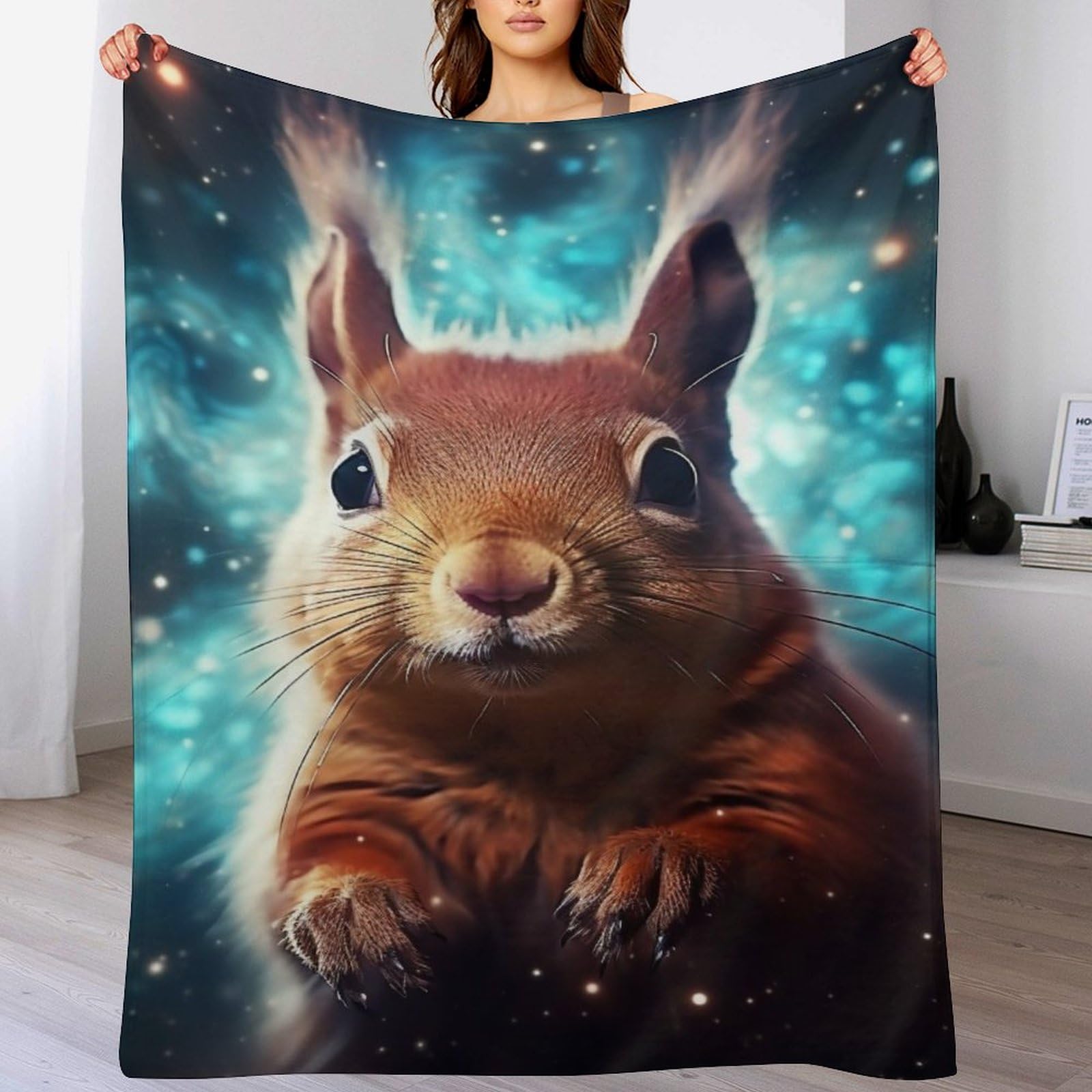 Couverture écureuil 3D pour canapé et chambre d'enfant