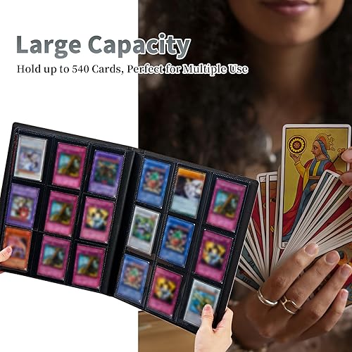 Miniatura 3 de Yin-Yang - Carpeta de tarjetas de zorro, 9 bolsillos para álbum de tarjetas intercambiables, carga lateral, 540 bolsillos, tarjetero de poliuretano