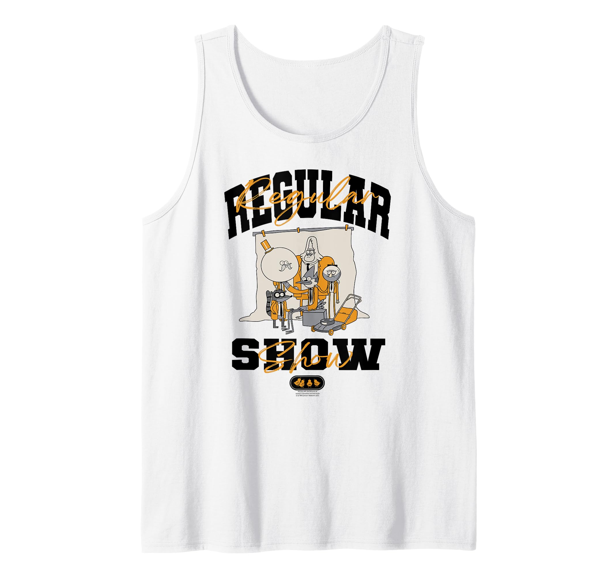 Regular Show Formal Cast Photo and Logo Funny Cartoon Tank Top