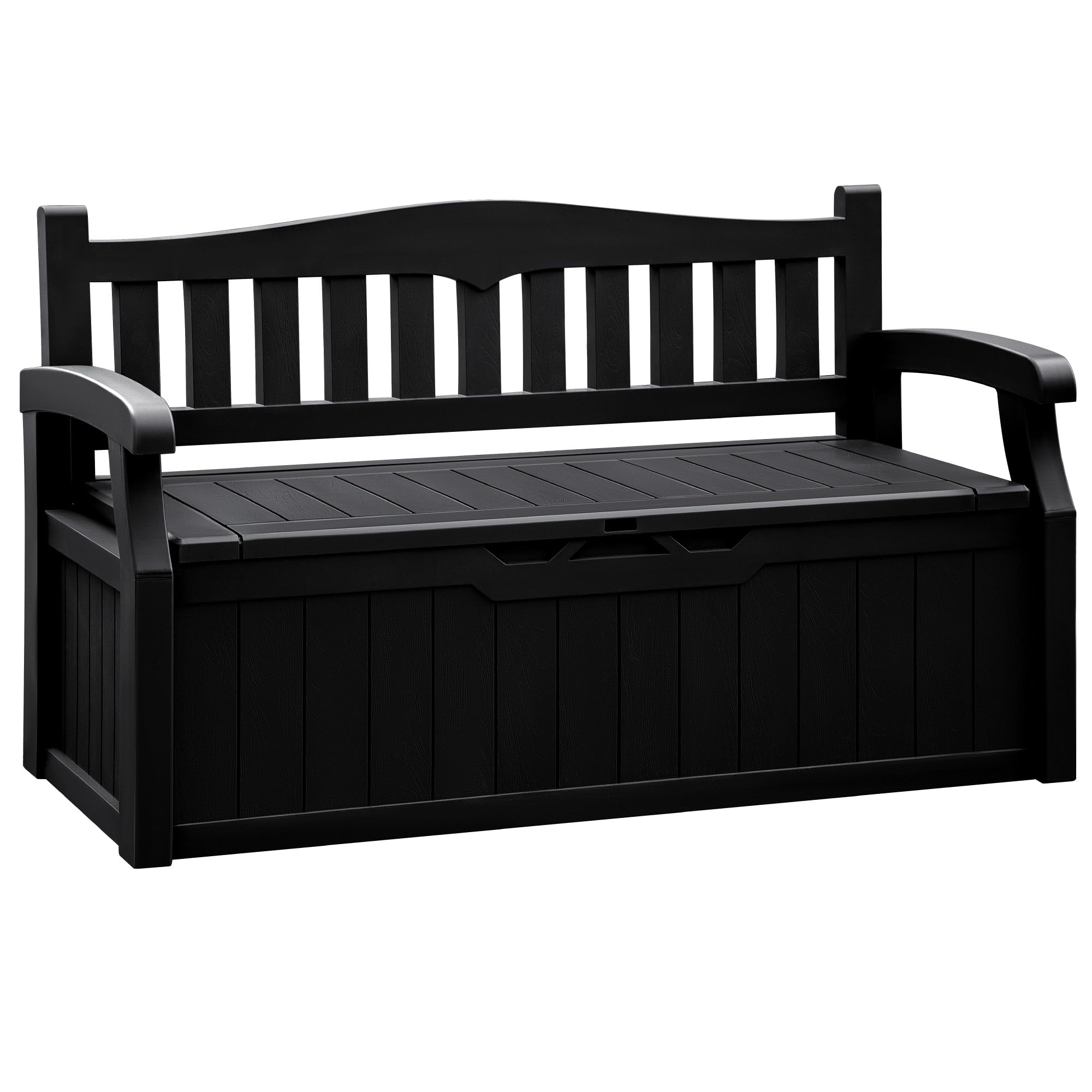 Flamaker 80 Gallon Storage Bench Outdoor Indoor, Durable All-Weather Seating with Hidden Storage, Lockable Deck Box for Garden, Patio, Poolside (Black