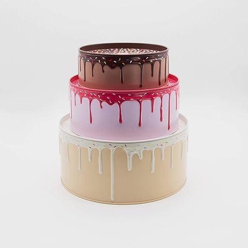 Miniatura 4 de Suck UK Cajas para tartas y latas de galletas con tapas para regalo, contenedor de almacenamiento de pasteles con diseño escalonado para cupcakes y