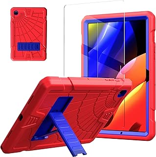 Samsung Galaxy Tab A8 10.5 Case 2022 SM-X200/X205/X207 with Tempered Glass Screen Protector & Stand | Kids Protective Case for Samsung Galaxy Tablet A8 | Red & Blue