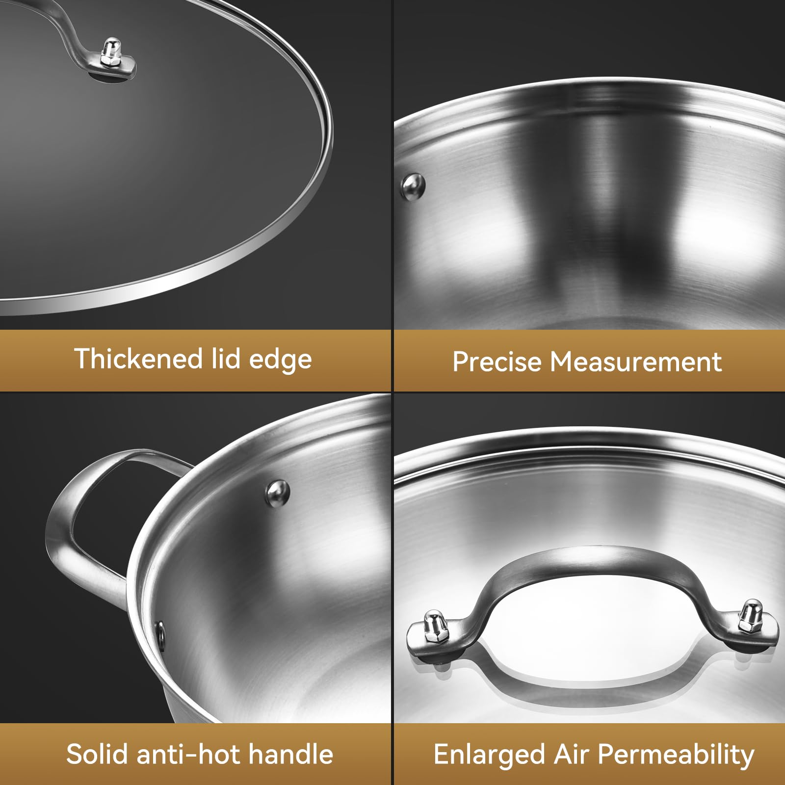 LOLYKITCH 4-Quart Stainless Steel Kadai - Hotpot Pot -5
