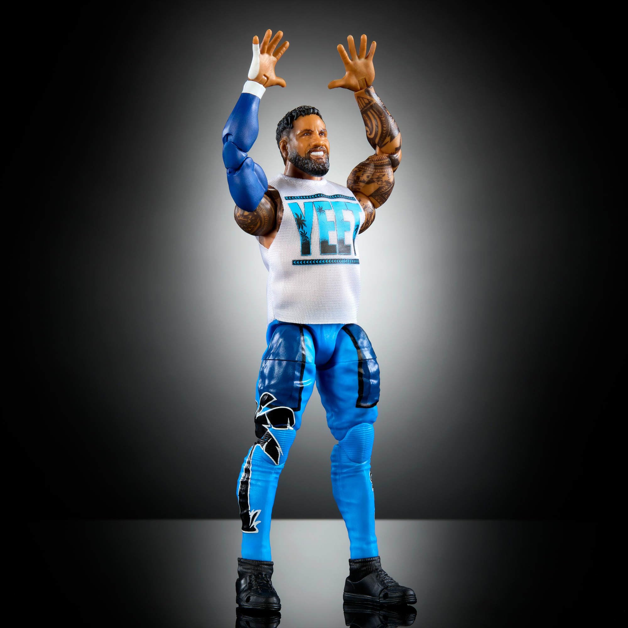 Mattel WWE Elite Collection - Jey Uso, personaggio collezionabile Series 114, action figure articolata e con mani intercambiabili, giocattolo per bambini, 8+ anni, JCH93