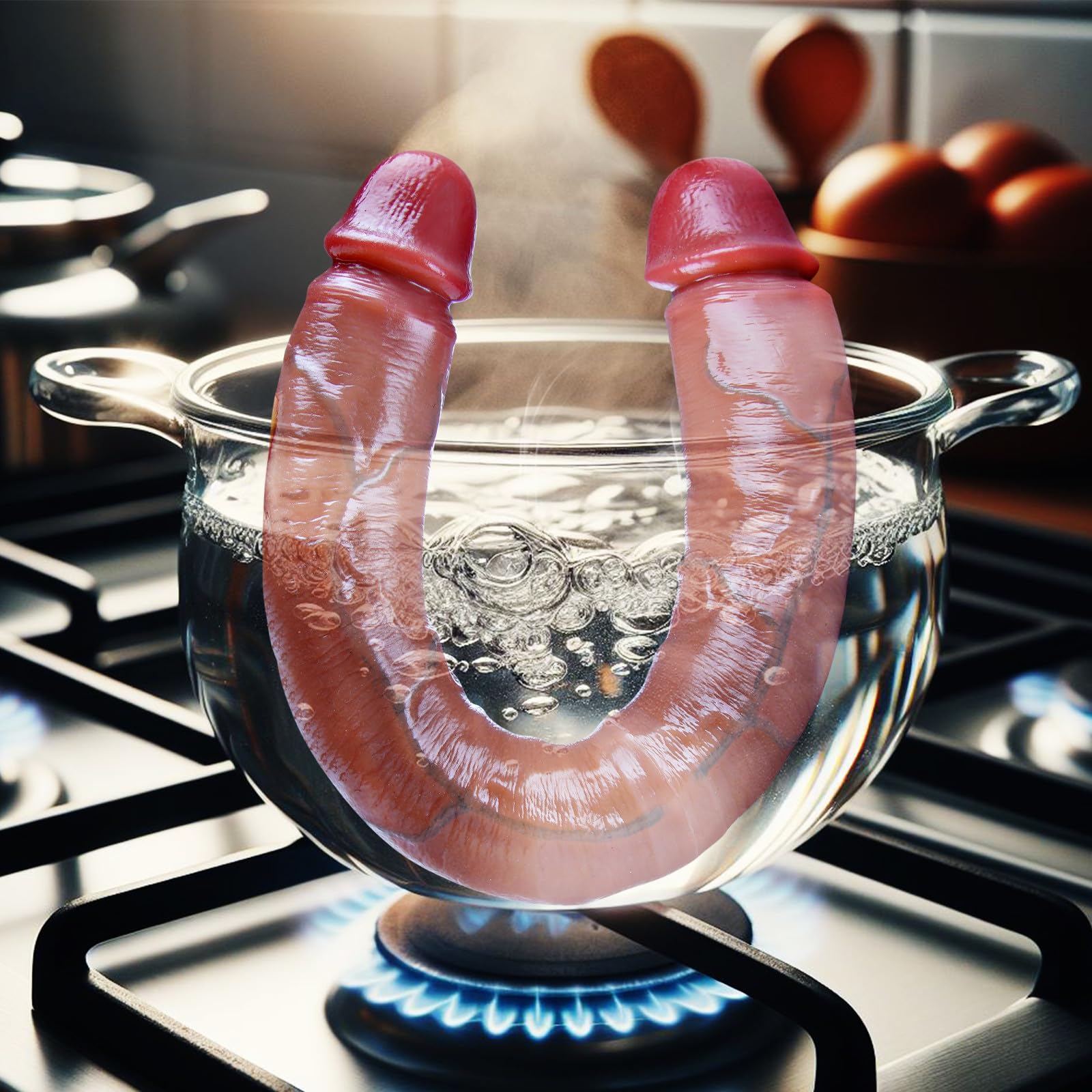 Dildo gigante realistico in silicone doppio, 45 x 4,5 cm, con pelle mobile, doppia ghiandole XXL, lungo e ampio, giocattolo per il punto G anale e vaginale, adatto per coppie lesbiche