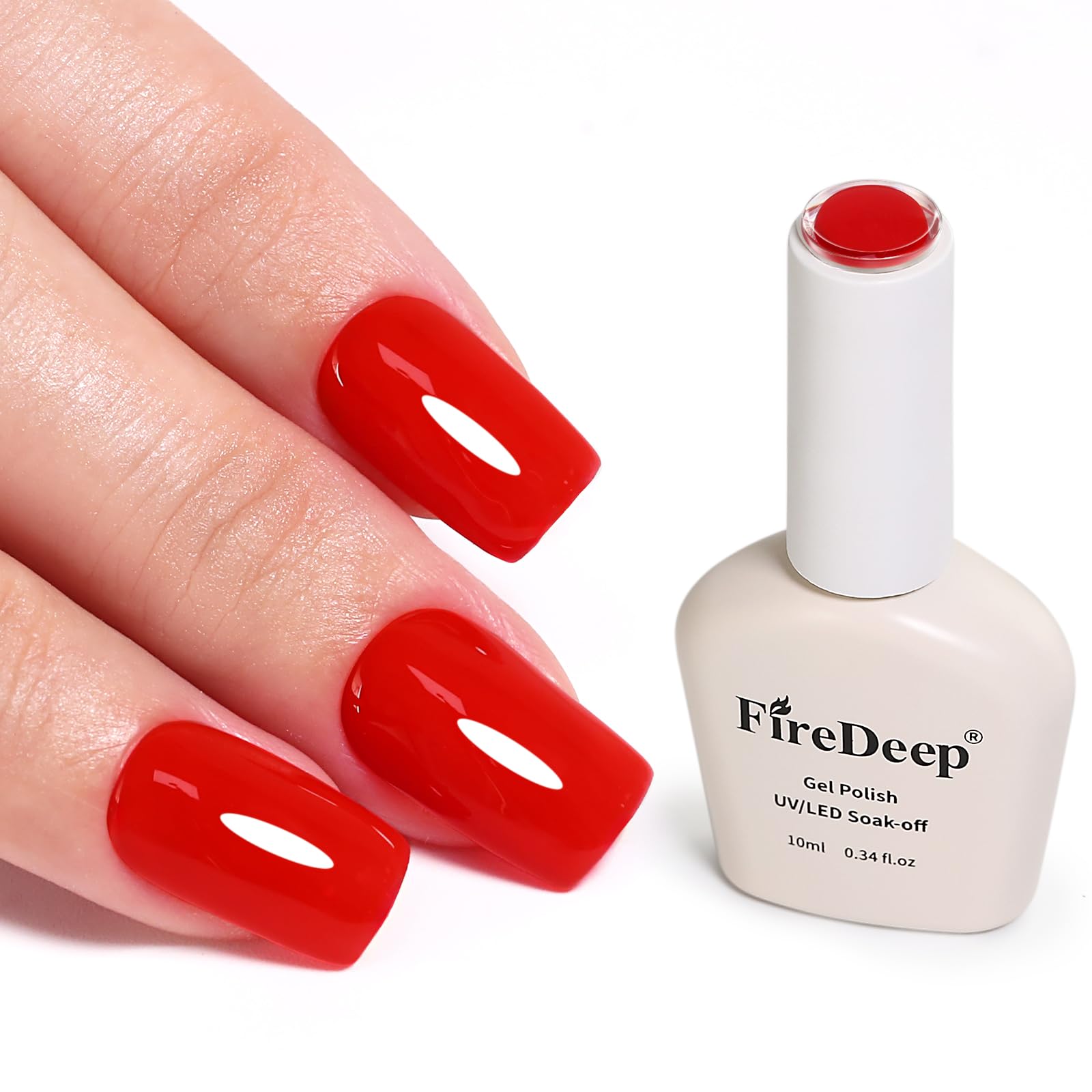 Firedeep 10ml Roter Nagelgel Hema-Frei Abziehbar Klassische Salon-Maniküre Geschenk für Frauen