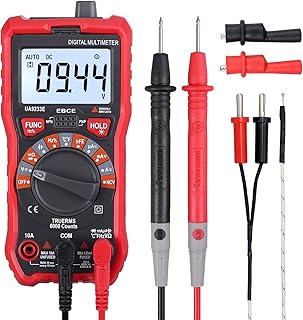 Meter Digital Multimeter 6000 Counts True RMS Auto Ranging NCV AC/DC Voltage Current Resistance Temperature Backlight LCD Multi-Tester Probe & Pair of Crocodile Alligator Clip
