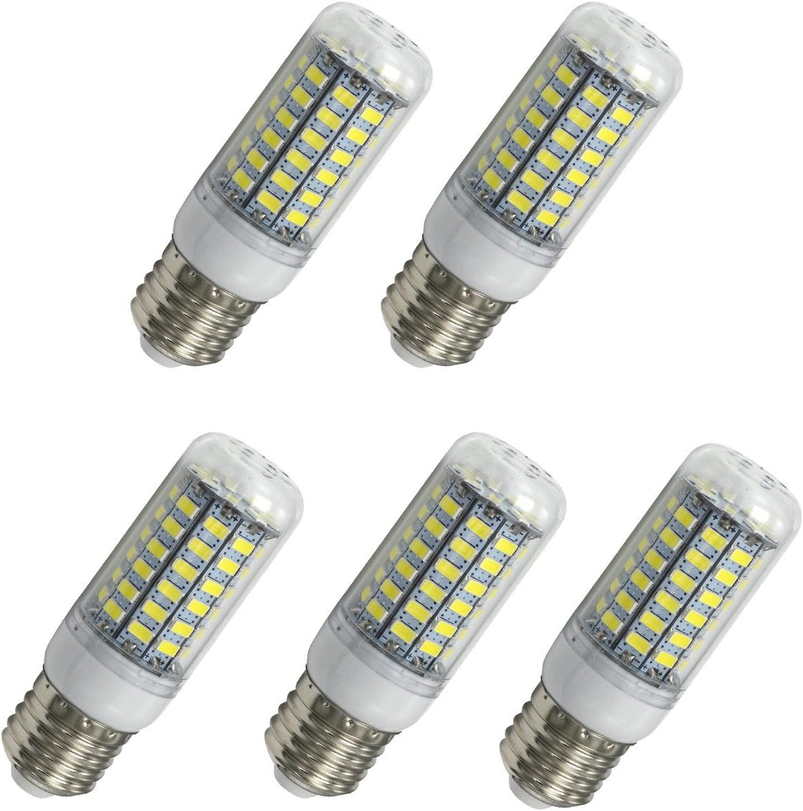 Aoxdi 5X LED Corn Bulbs E27 10W, Cool White,69 SMD 5730 E27 LED Corn Bulb Lamp, AC 220-240V [Energy Class A++]