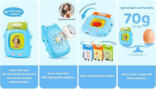 Miniatura 8 de Juguetes para niños pequeños, tarjetas flash parlantes para niños de 1, 2, 3, 4, 5, 6 años, regalo de cumpleaños, juguete educativo Montessori