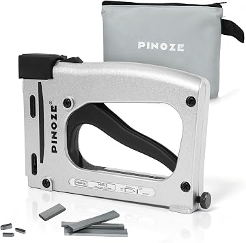 PINOZE Point Driver HM515 Manual Tool with 2000-Count Flexible Point Nails and Tool Pouch, Picture Framing Tool for DIY Crafts, Frame Point Driver, Picture Frame Stapler/Nailer/Tacker Silver