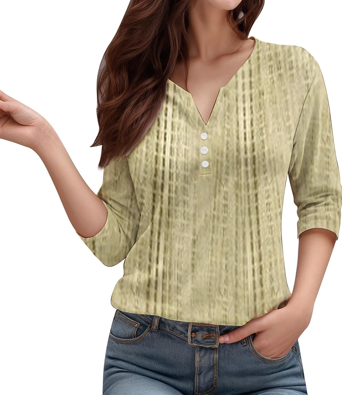 Henley Shirt Women YOURS Curve Plus Size Denim Blue Pintuck Henley