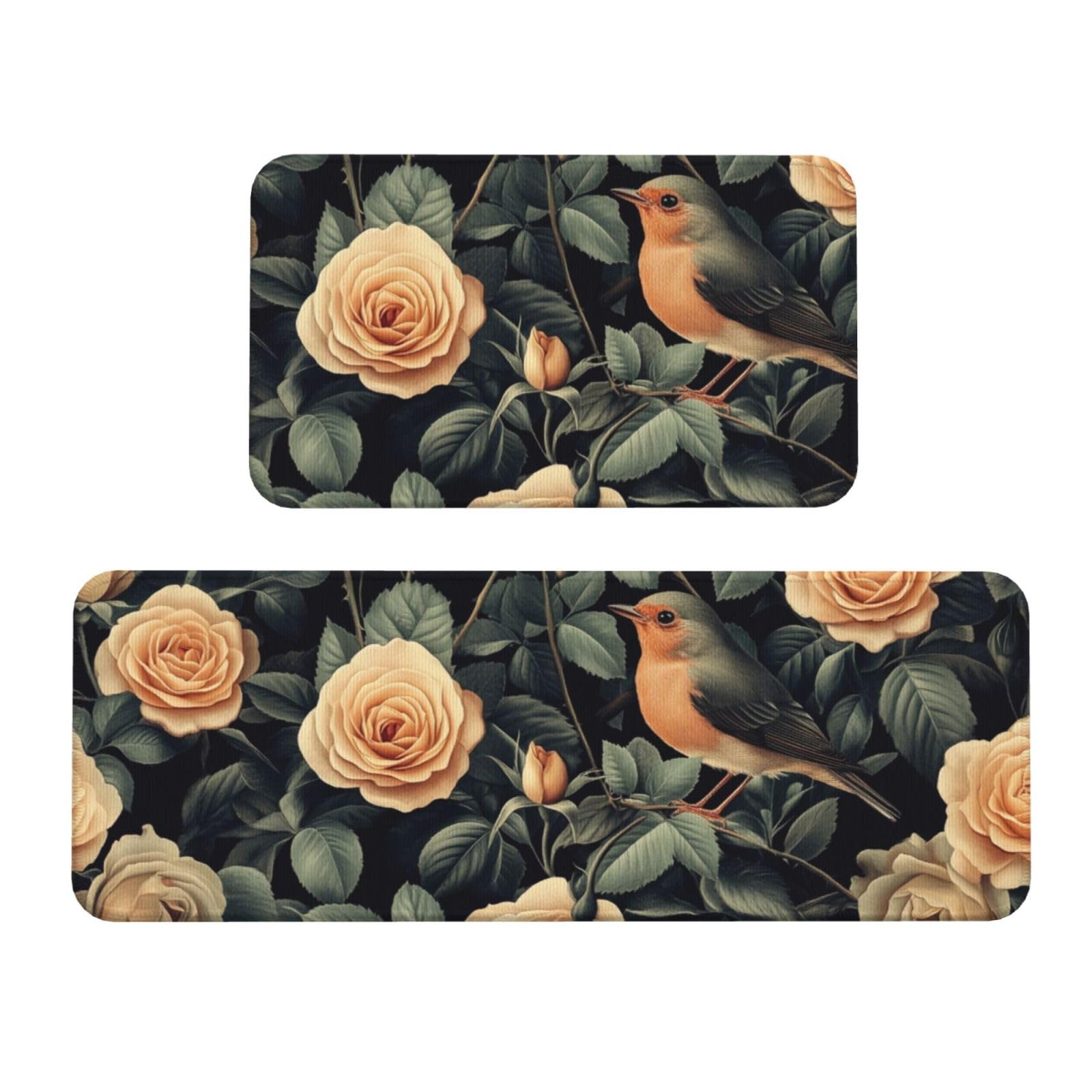 Tapetes de cocina cómodos y lavables que alivian la fatiga al cocinar con diseño floral