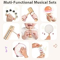 Vista 7 de Juguetes musicales para regalos de cumpleaños de niñas de 2 y 3 años, juguetes Montessori de madera para niños de 2 años, instrumentos musicales 8