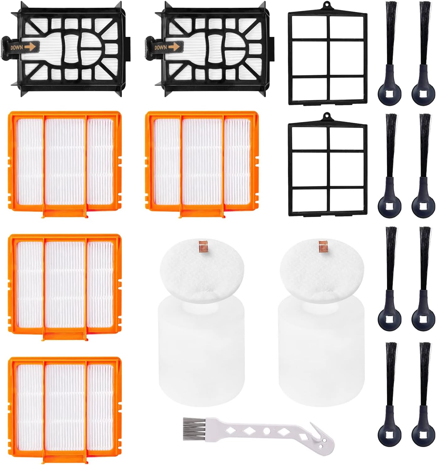 VideoPUP Alternative HEPA Filters Equipment Vacuum Filter Suitable with Shark AI AV2501S AV2501AE RV2502AE RV2520AOUS AV2510AOUS,HEPA Filters&Pre-motor Foam&Aspect Brushes&Cleansing Brush