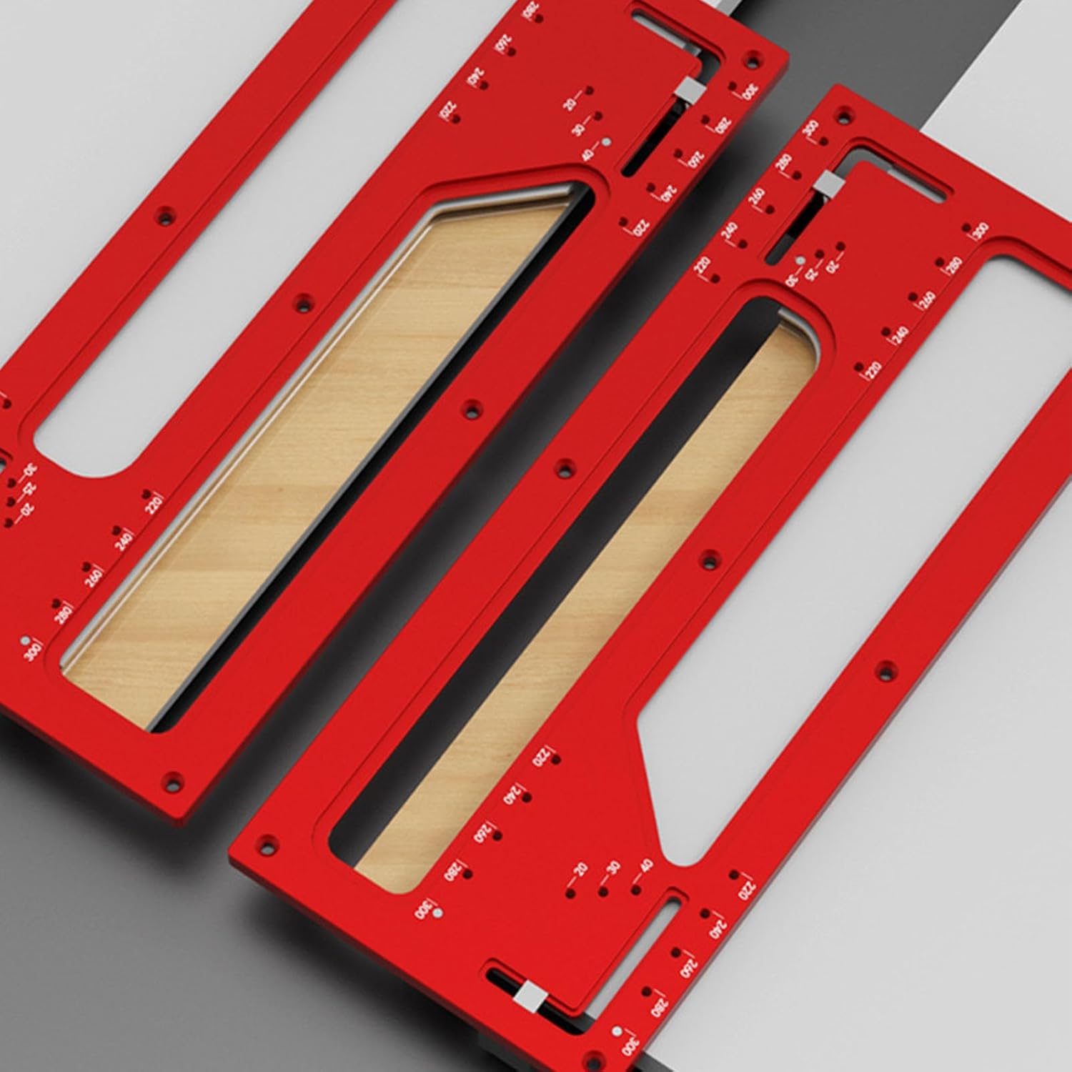 WALFRONT Embedded Cabinet Door Handle Cutting Template with Semi Circular Router Bit Aluminum Alloy for Stable Clamp for Precise Cuts and Clean Finish