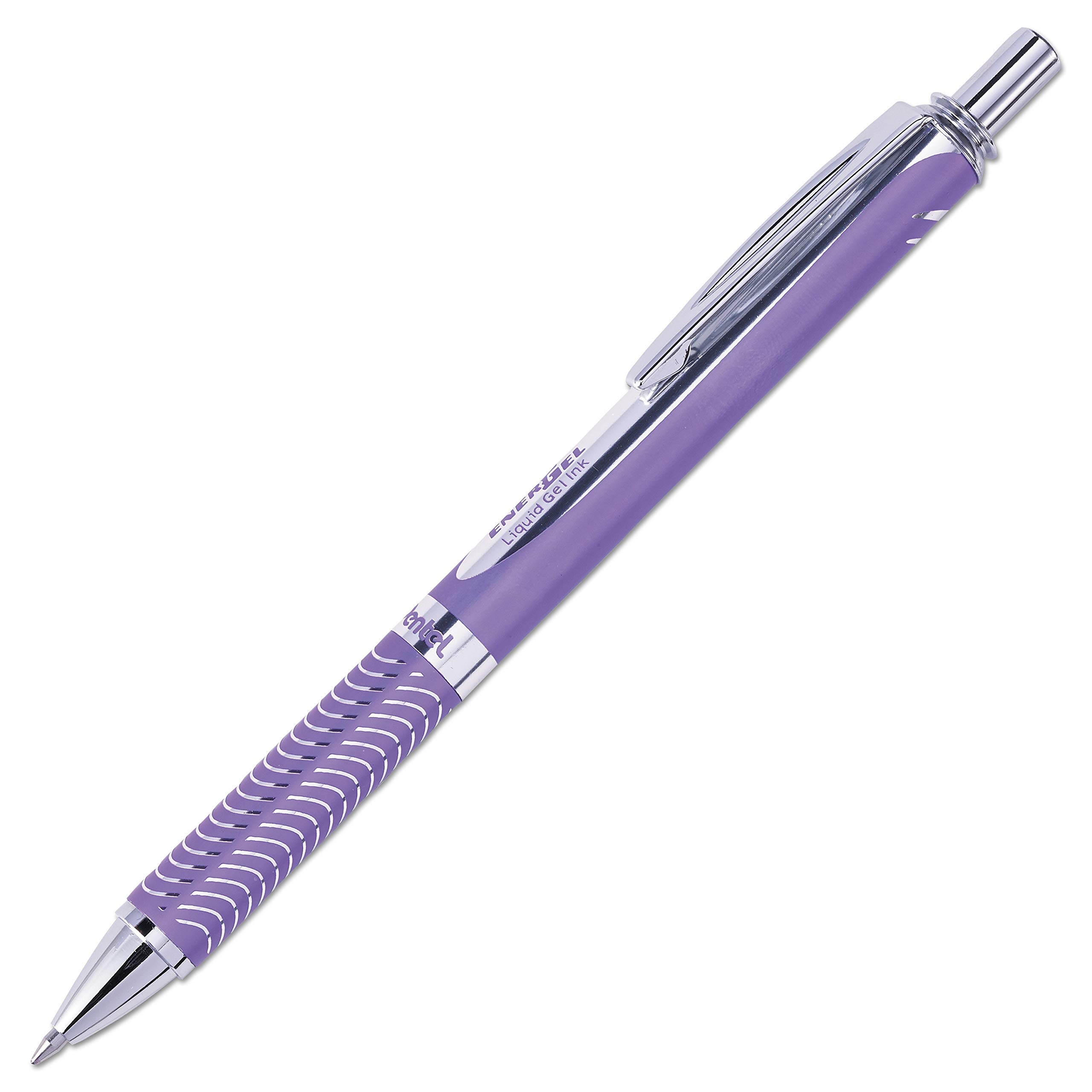 Pentel Bl407vv Energel Alloy Rt Retractable Liquid Gel Pen, 7Mm, Violet Barrel, Violet Ink