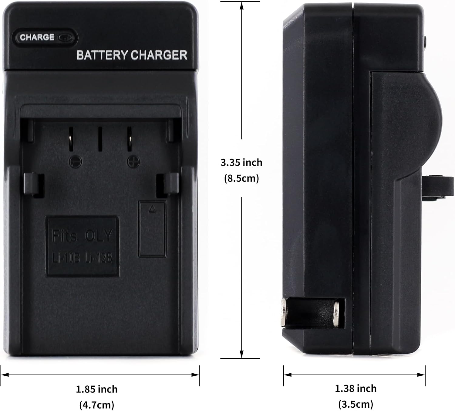 Norifon LI-10B Wall Charger for Olympus Camedia C-470, C-50, C-5000, C-60, C-70, C-7000 Zoom, C-760, C-765, C-770 Ultra Zoom, D-590 Zoom, Camedia X-1, X-2, X-3, X-500 and More with Foldable Plug
