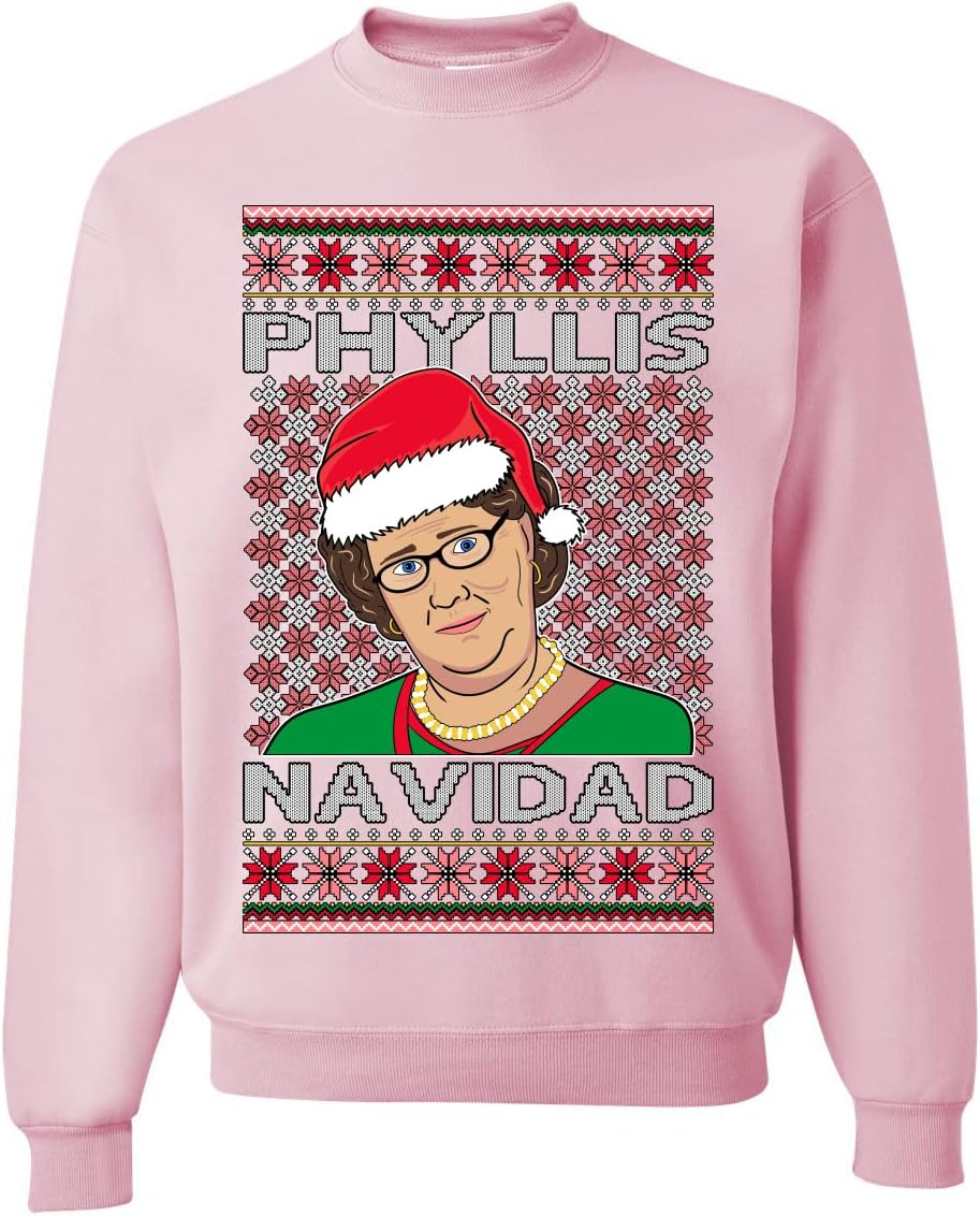 Wild Bobby Office Phyllis Navidad Happy Holiday Ugly Christmas Sweater Unisex Crewneck Sweatshirt