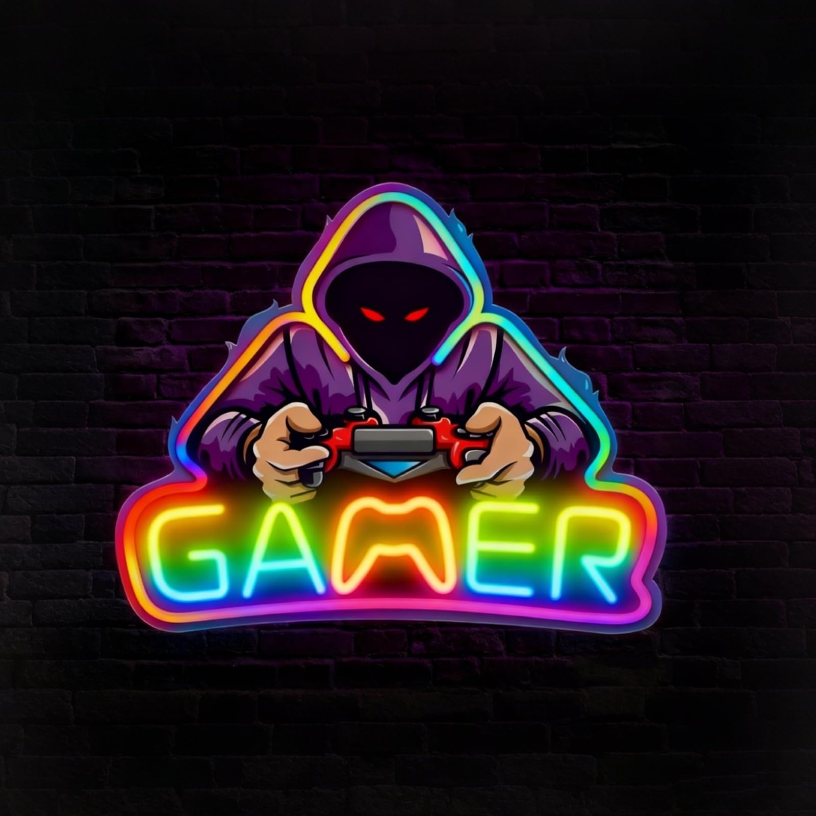 Gamer Multi Color RGB Neon Sign Powered by USB Farbwechsel & Scrolling Blinkende Modi Fernbedienung für Heimdekor Bar Mann Höhle Parteien Versammlungen