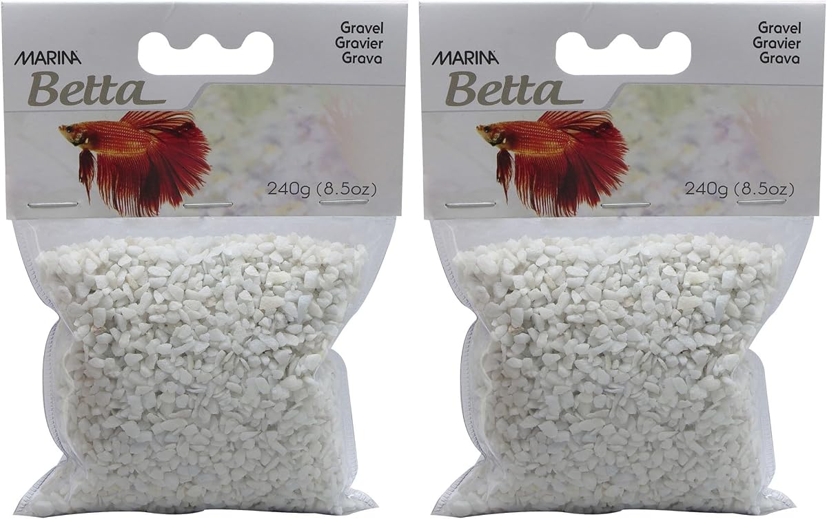 Marina Betta Aquarium Starter Kit, Gravel, White (Pack of 2)