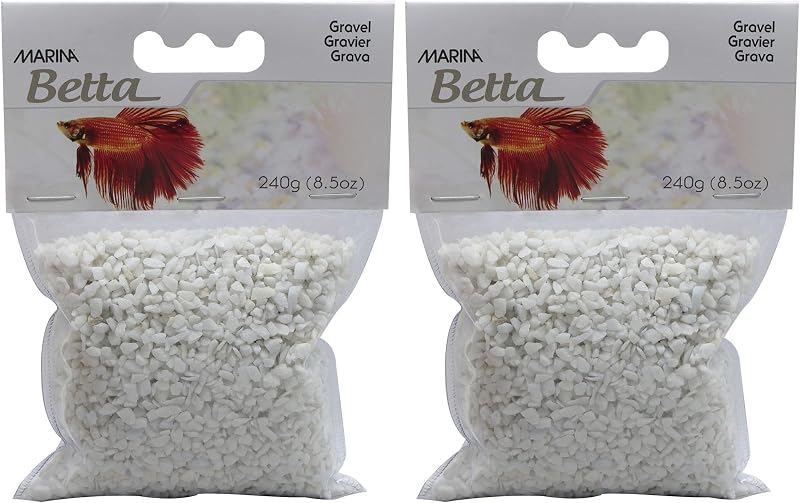 Marina Betta Aquarium Starter Kit, Gravel, White (Pack of 2)