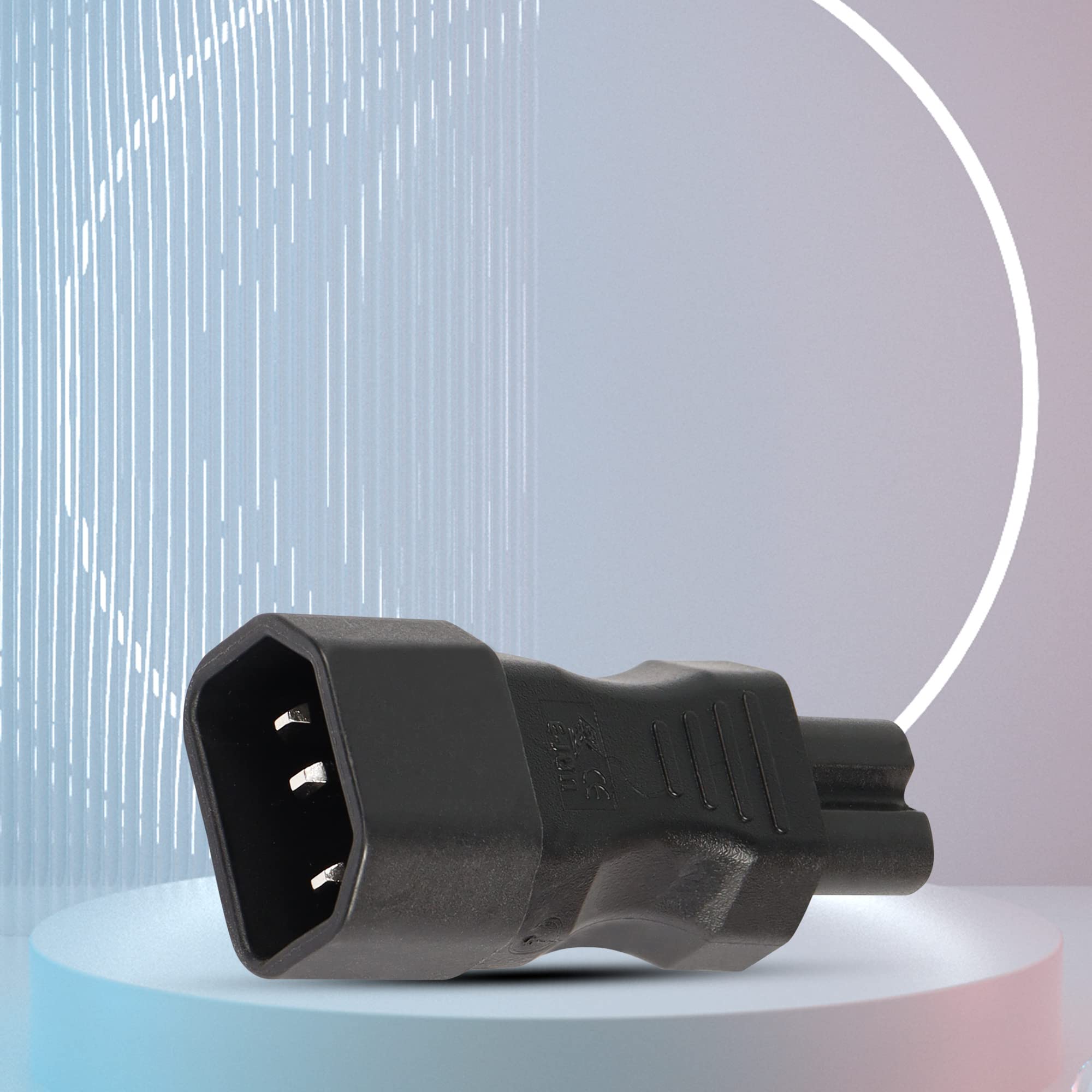 2x 90° IEC-Adapter – C14 Stecker Auf C7 Buchse, Rechtwinklig, 10A/250V, Schwarz