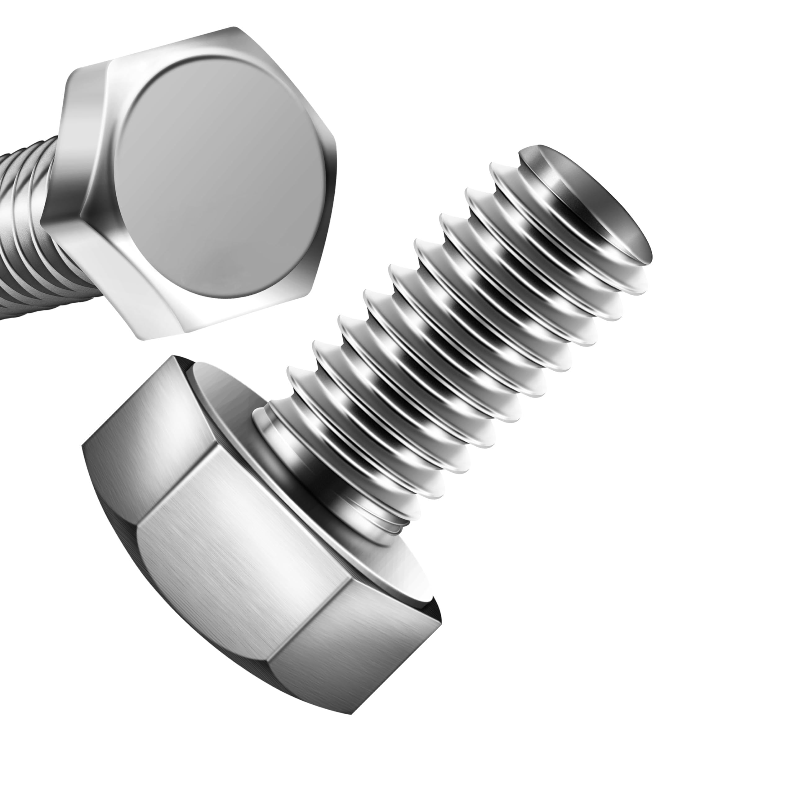 Zynthor 25Pcs M6 X 12mm Hex Bolts Hexagon Head Screws, 304 Stainless Steel, External Hex Drive, Full Thread, Bright Finish