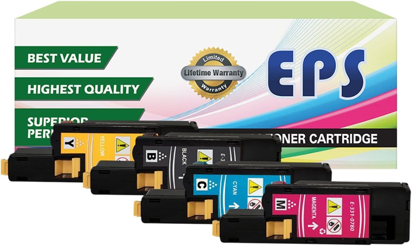 Compatible Replacement for Dell 1250c 1350cnw 1355cn High Yield Black Toner Cartridges - 4 pk (BCMY)