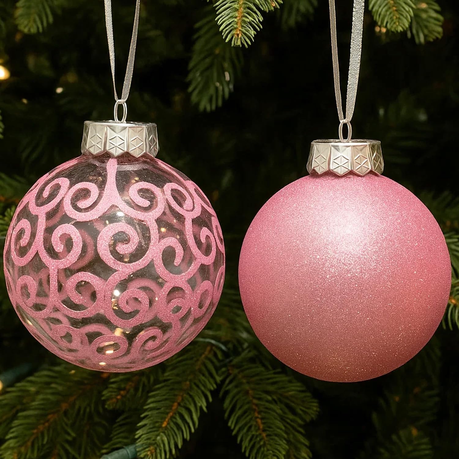 Bolas Navidad Plateadas Juego De 9 Adornos De Bolas De Navidad  Transparentes, Decoraciones De Adornos Navideños, image size:1500x1500