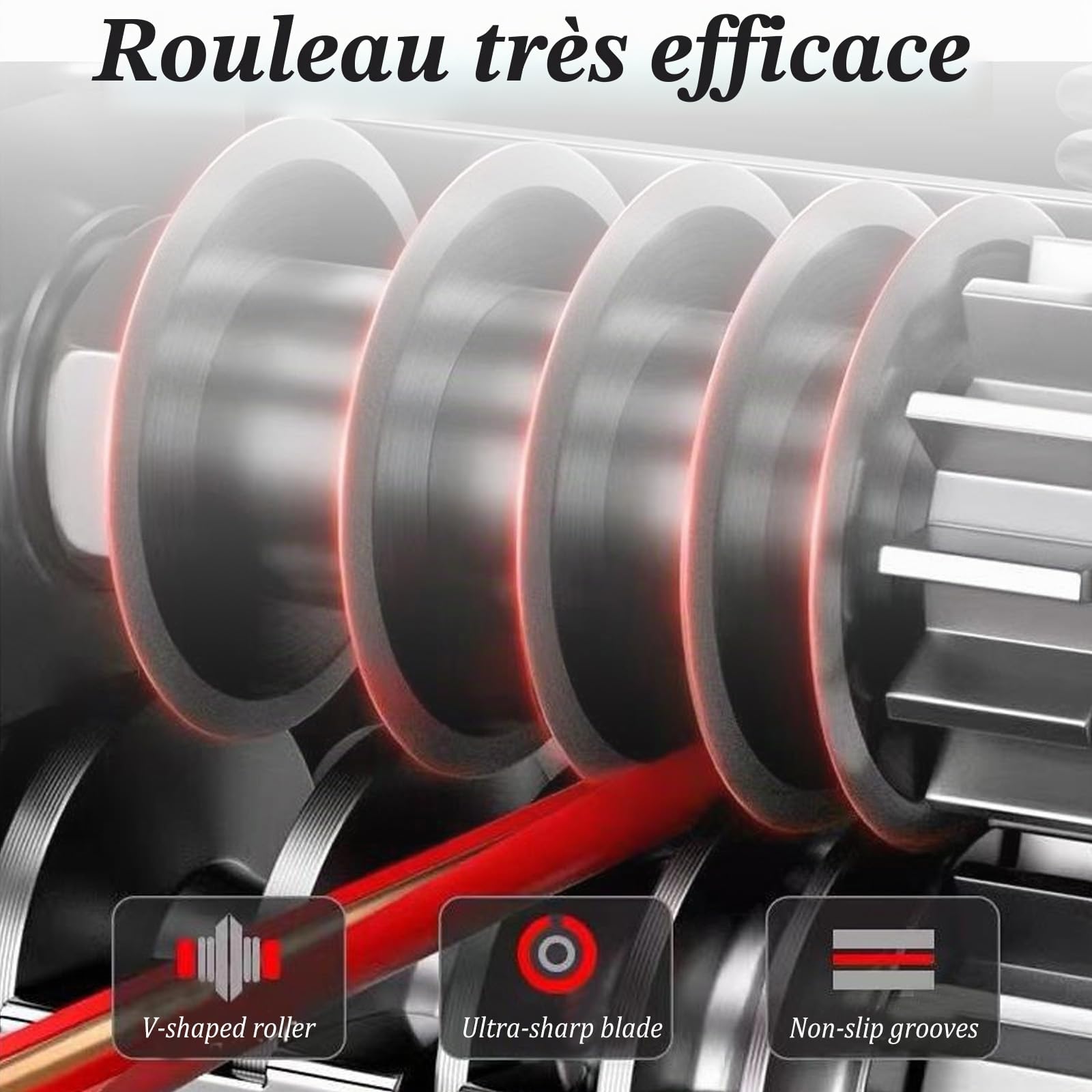 Machine à Dénuder Manuelle,Dénudeur Câble avec Manivelle,Machine de Dépouillement pour Câbles 1-17 m,Denudeur Cable Electrique avec 6 Canaux 5 Lames,Pince à Dénuder pour Recyclage des Déchets Câbles